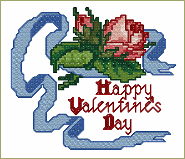 Happy Valentines Day - Machine Cross Stitch